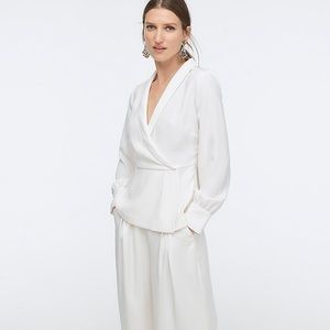 J Crew Drapey Faux-Wrap Top in 365 Crepe Size 2